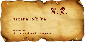Micska Réka névjegykártya
