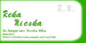 reka micska business card